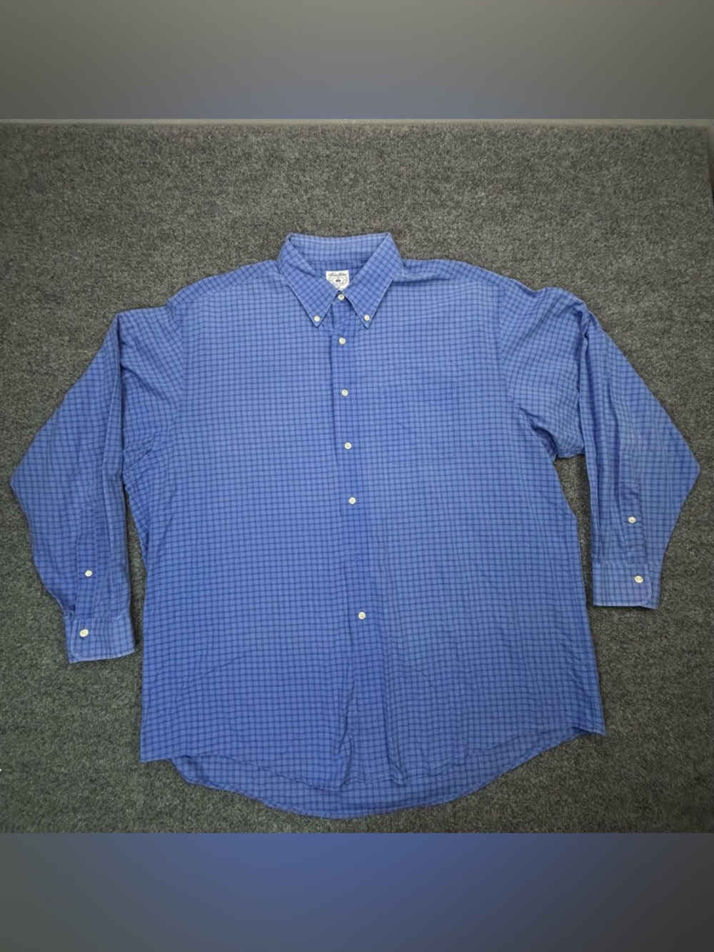 Brooks Brothers Sport Shirt Mens XL Blue Plaid All Cotton Button Down Business - Picture 2 of 11